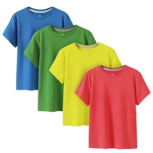 100% Cotton Kids Plain T-shirts Hypoallergenic Tee For Boys Girls Children School Uniform