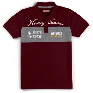 Boys Regular Fit Blended Cotton Polo Tshirt