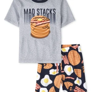 Boys Sleeve Top And Shorts 2 Piece Pajama Set