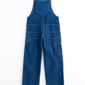 Cotton Denim Work Bib Pant Breathable Custom Logo Coverall Uniform