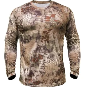 Mens Camo Fishing T-shirt Sun Safe