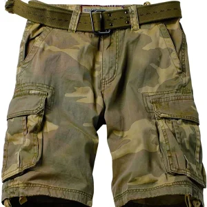 Mens Cargo Shorts Relaxed Fit Camo Short Outdoor Multi Pocket Cotton Work Casual Shorts