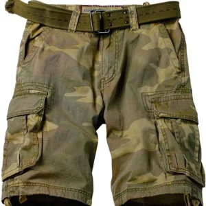Mens Cargo Shorts Relaxed Fit Camo Short Outdoor Multi Pocket Cotton Work Casual Shorts
