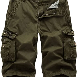 Mens Cargo Shorts Relaxed Fit Multi Pocket Outdoor Camo Cargo Shorts