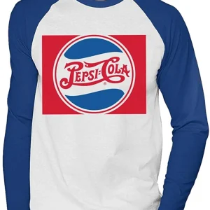 Pepsi Cola 1940 Wave Circle Logo Men’s Baseball Long Sleeved T-shirt Made In Bangladesh