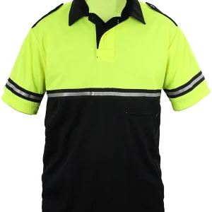 Two Tone Bike Patrol Shirt With Reflective Stripes And Zipper Pocket