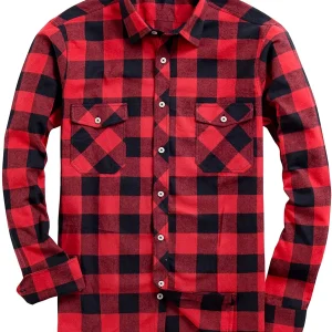 Wholesale Mens Button Down Regular Fit Long Sleeve Plaid Flannel Casual Shirts Manufacturers In Bangladesh Factory Supplier