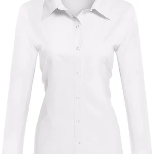 Wholesale Womens Cotton Basic Button Down Shirt Slim Fit Dress Shirts Manufacturers In Bangladesh Factory Supplier