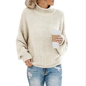 Winter New Fashion Lady Turtleneck Pullover Sweater Knitted Sweaters & Acrylic Women Knitwear Long Sleeve Tops Sweater