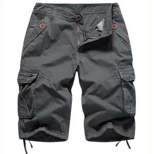 Womens Casual Fitted Multi Pockets Camouflage Twill Bermuda Cargo Shorts