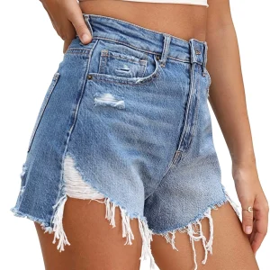 Womens High Waisted Jeans Shorts From Bangladesh Garments Factory